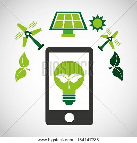 ecological alternative energy green vector illustration design