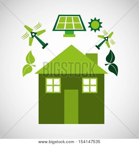 ecological alternative energy green vector illustration design