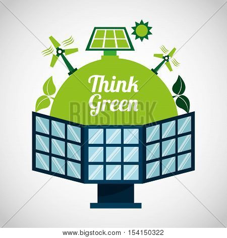 think green ecology icons vector illustration design