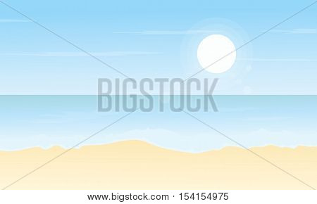 Vector flat of beach scenery collection stock