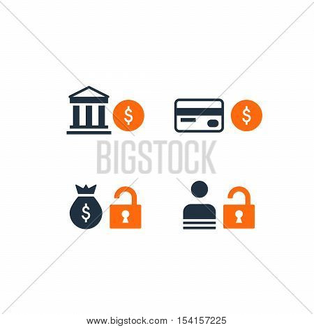 Flat design vector illustration. Finansial security technology
