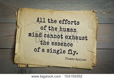 Top 40 quotes by Thomas Aquinas (1225- 1274) - Italian philosopher and theologian, digester orthodox scholasticism
All the efforts of the human mind cannot exhaust the essence of a single fly.