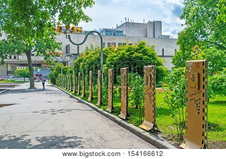 KHARKOV UKRAINE - MAY 20 2016: The Movie Stars Alley in Shevchenko Garden of city on May 20 in Kharkov.