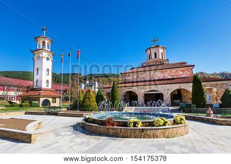 Church in Makedonska Kamenica town in the north-east of Republic of Macedonia in autumn