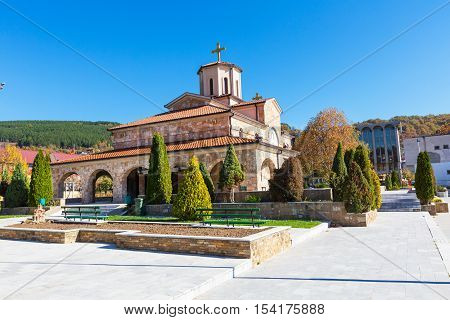 Church in Makedonska Kamenica town in the north-east of Republic of Macedonia in autumn