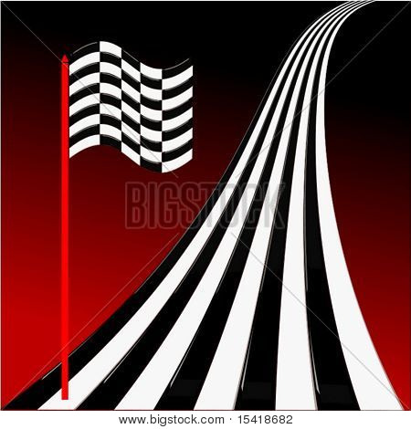 Vektor-Racing Flag und verfolgen