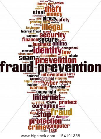 Fraud prevention word cloud concept. Vector illustration