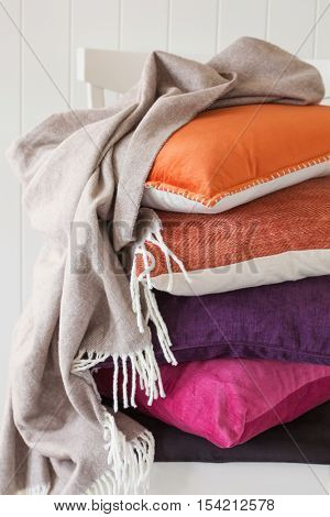 colorful cushion throw cozy home mood