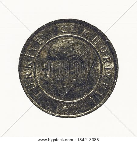 Vintage Turkish Coin Isolated