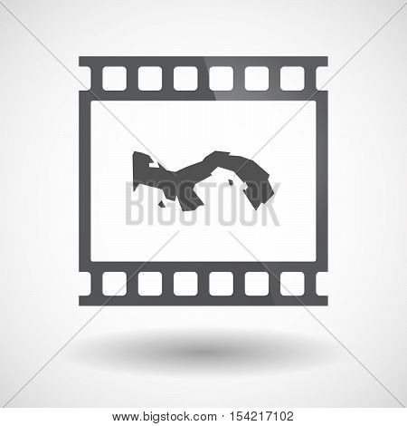 Isolated 35Mm Film Frame Slide Photogram With  The Panama Map
