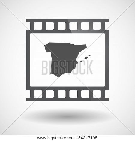 Isolated 35Mm Film Frame Slide Photogram With  The Map Of Ukraine