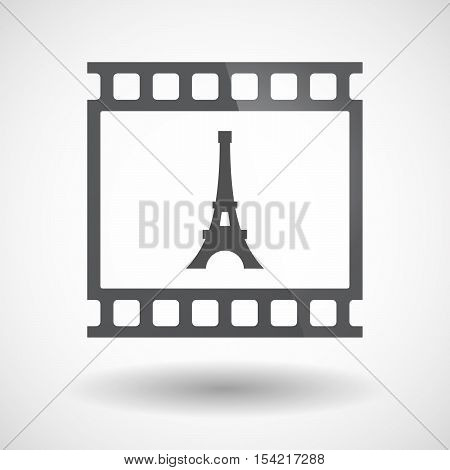 Isolated 35Mm Film Frame Slide Photogram With   The Eiffel Tower