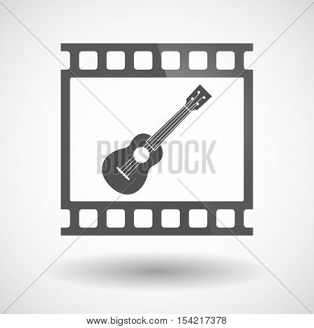 Isolated 35Mm Film Frame Slide Photogram With  An Ukulele
