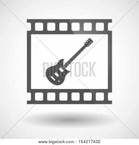 Isolated 35Mm Film Frame Slide Photogram With  An Electric Guitar