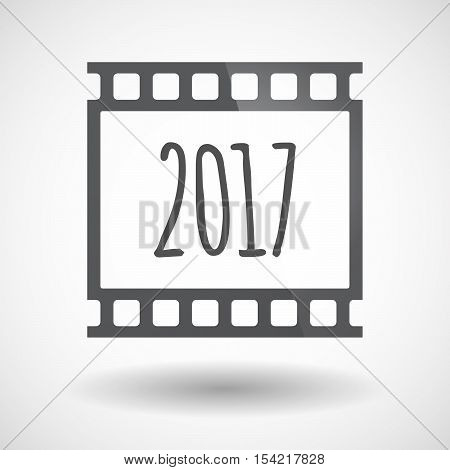Isolated 35Mm Film Frame Slide Photogram With  A 2017 Year  Number Icon
