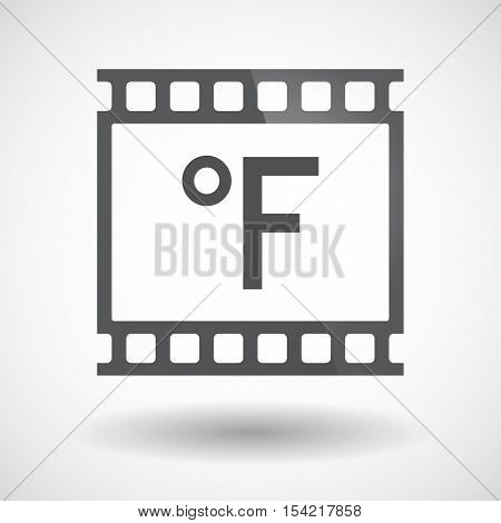 Isolated 35Mm Film Frame Slide Photogram With  A Farenheith Degrees Sign