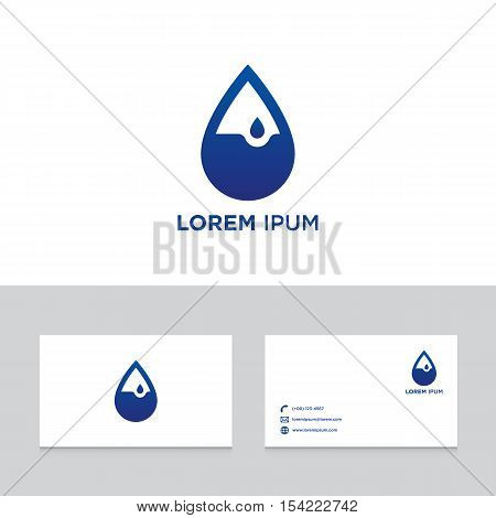 Logo design elements with business card template water dewdrop abstract modern symbol vector illustration