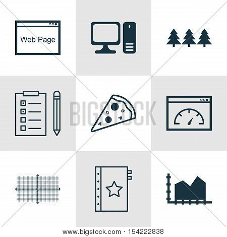 Set Of 9 Universal Editable Icons. Can Be Used For Web, Mobile And App Design. Includes Icons Such A