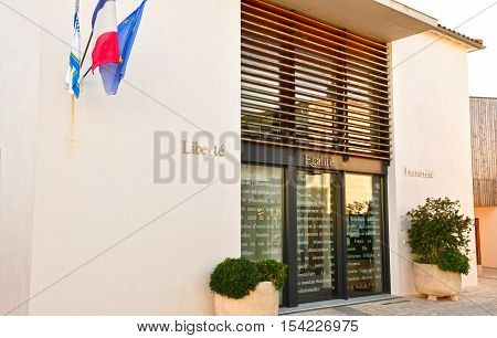 La Couarde sur Mer France - september 26 2016 : the city hall