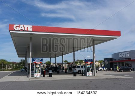 JACKSONVILLE, FL - OCTOBER 30, 2016: A Gate Petroleum gas station in Jacksonville. Gate Petroleum is headquartered in Jacksonville and has over 225 gas stations in 6 states with over 2,200 employees.