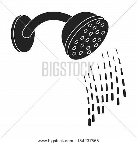 Shower icon in black style isolated on white background. Hotel symbol vector illustration.