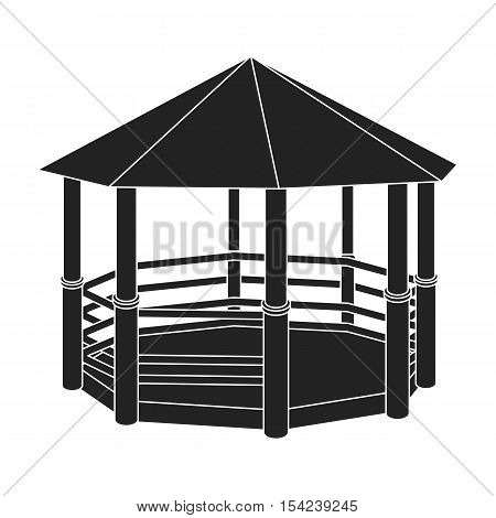 Gazebo icon in black style isolated on white background. Park symbol vector illustration.