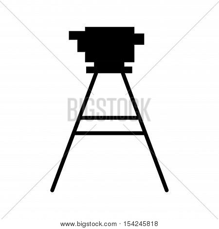 black silhouette tripod for surveying vector illustration