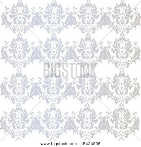 Vector argento bianco su sfondo trasparente bianco damascato