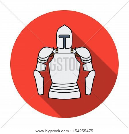 Plate armor icon in flat style isolated on white background. Museum symbol vector illustration.