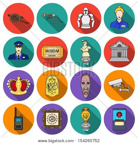 Museum set icons in flat style. Big collection of museum vector symbol stock