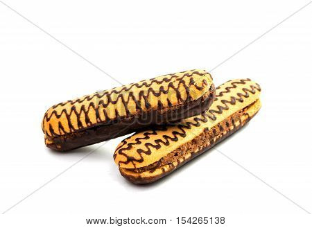 biscuit cake sandwich isolated on white background