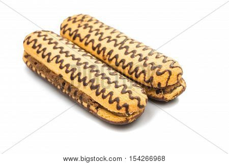 biscuit cake sandwich isolated on white background