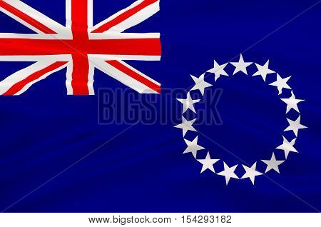 Flag of Cook Islands (New Zealand) Avarua - Polynesia. 3d illustration