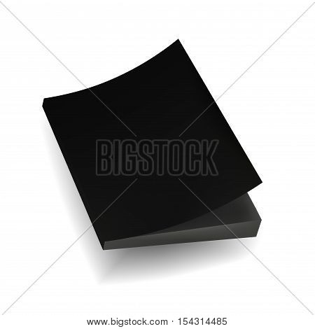 Blank Black Mock Up Cover Of Notebook Magazine Book Booklet Brochure. Illustration Isolated . Template Ready For Your Design.