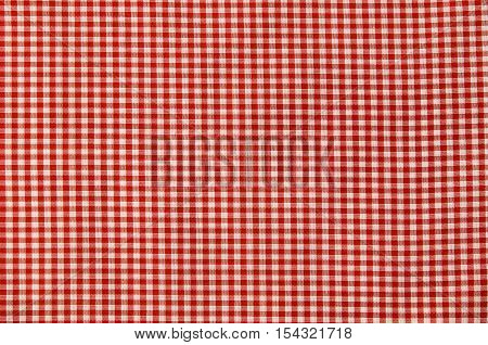 Red and white checkered tablecloth texture background
