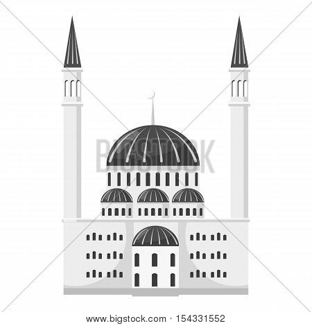 Synagogue icon. Gray monochrome illustration of synagogue vector icon for web