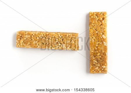 Muesli Cereal Bars. Nutri Oat Protein Bars isolated on white background