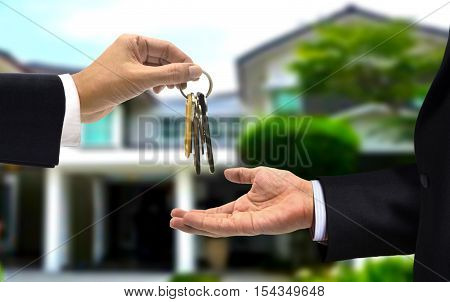 House key hand over to new the home owner