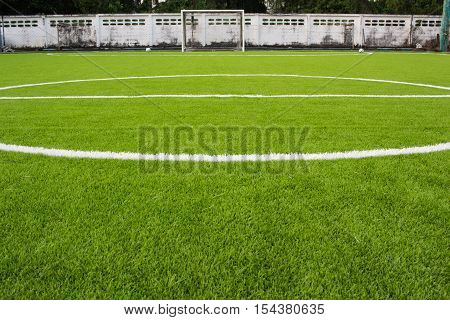 Artificial Turf Football Field Green White Grid
