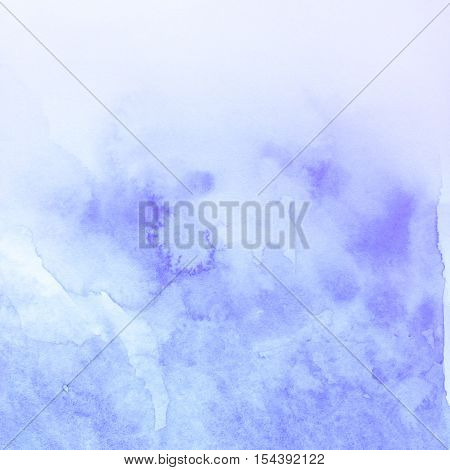 Watercolor blot. Hand drawn blot on white background for your design. Save the Date postcard banner logo. indigo