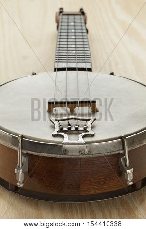 Ukelele banjo tailpiece close up
