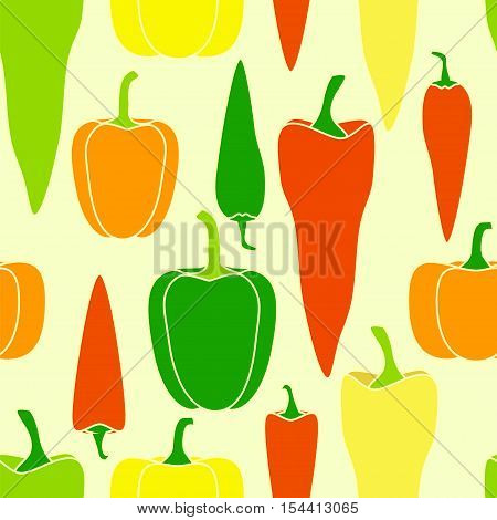 Pepper Vegetable Seamless Pattern