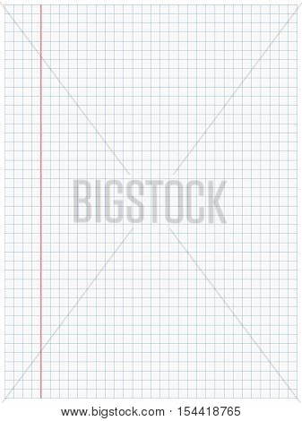 Illustration of white squared paper sheet background