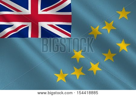 Flag of Tuvalu Funafuti - Polynesia. 3d illustration