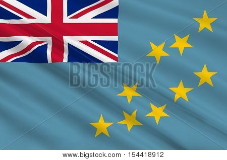 Flag of Tuvalu Funafuti - Polynesia. 3d illustration