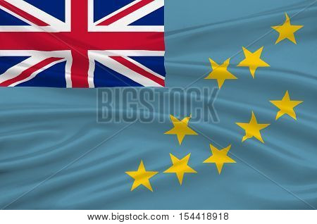 Flag of Tuvalu Funafuti - Polynesia. 3d illustration