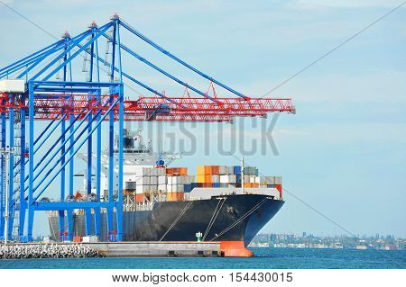 Cargo Crane And Ship
