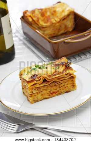 lasagna alla bolognese, italian cuisine