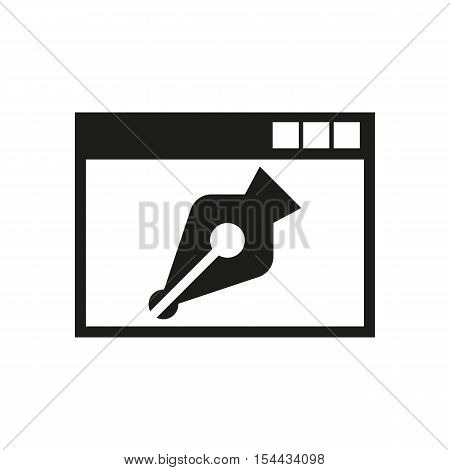 The web design icon. WWW and browser, development, seo symbol. UI. Web. Logo. Sign. Flat design. App. Stock vector