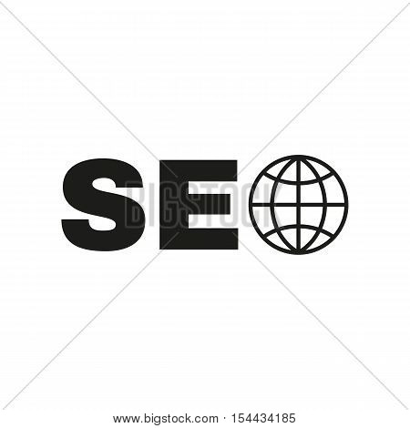The SEO icon. WWW and browser, development symbol. UI. Web. Logo. Sign. Flat design. App. Stock vector